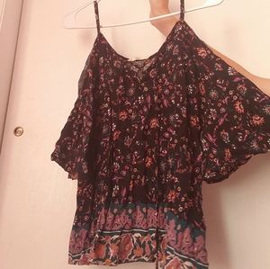 L.A. Hearts Black flowy tank with floral print